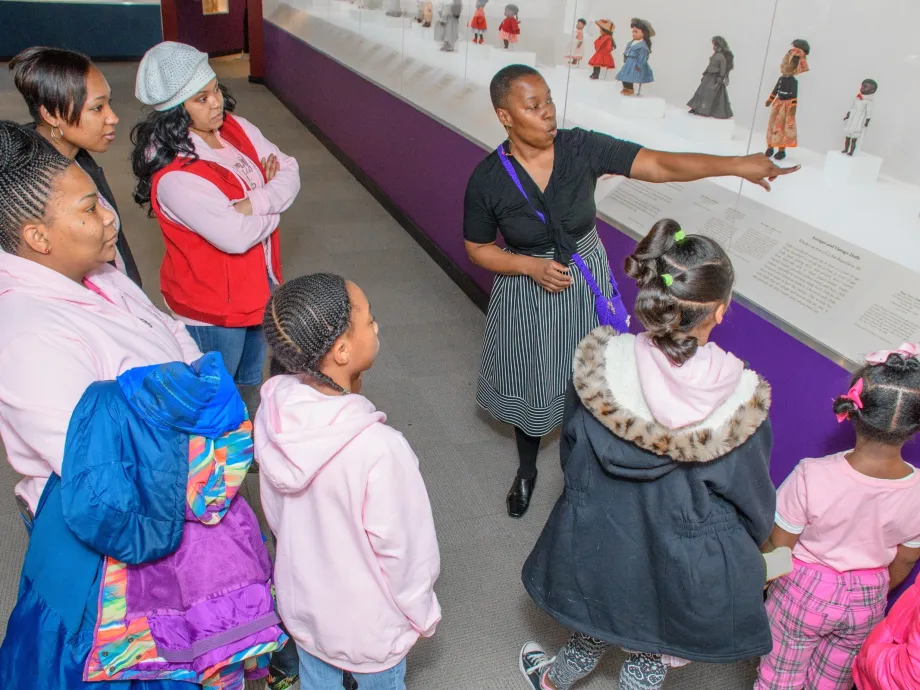 Docent leads a group tour